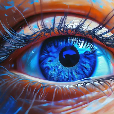 Ярко-голубые глаза близко, крупный …» — создано в Шедевруме