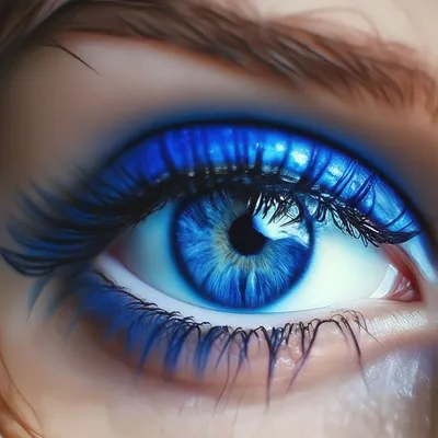 Красивые ярко синие глаза» — создано в Шедевруме