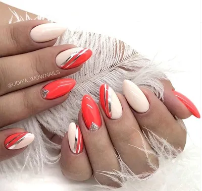 Orange coral summer nails @MargaritasNailz | Bright coral nails, Coral  nails glitter, Coral nails