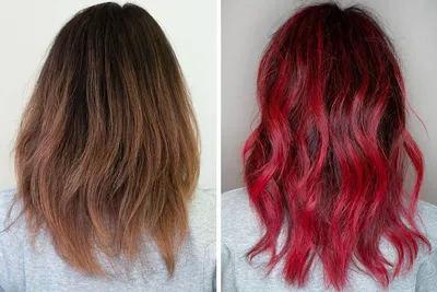Девушка ярко красные розовые волосы …» — создано в Шедевруме