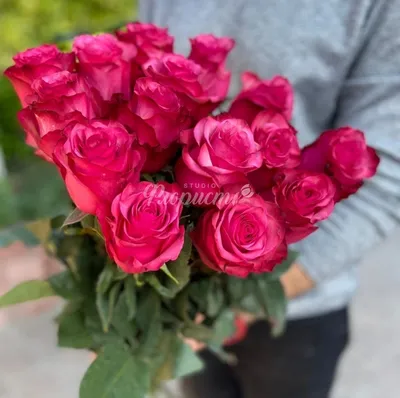 Ярко розовые розы сорта Stiletto в бирюзовом оформлении💕 | Instagram