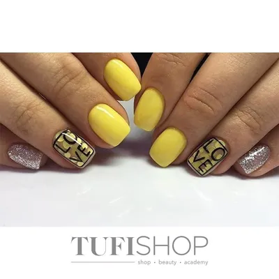 Желтый маникюр | Yellow nails, Yellow nail art, Acrylic nail designs
