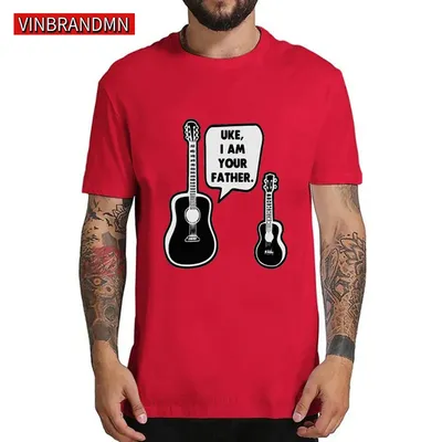 Забавная футболка Uke, I am your father, интересные футболки с гитарой  Ukelele, футболка с бас-гитаристом, топы для гитаристов | AliExpress