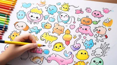 рисование цветными карандашами с детской раскраской, милые картинки для  отслеживания фон картинки и Фото для бесплатной загрузки