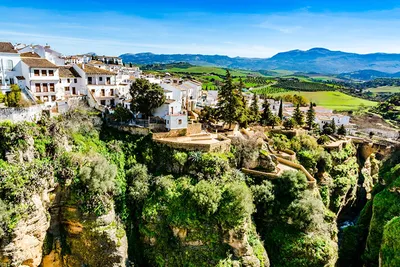 Обои для рабочего стола Испания Ronda, Andalusia Утес Дома город