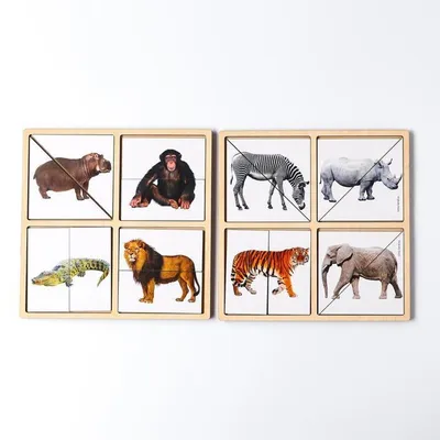 Развивающая игра-пазл \"Зоопутаница: собираем картинки, слоги и слова\",  набор 33 карточки, изучаем животных - купить с доставкой по выгодным ценам  в интернет-магазине OZON (579560070)