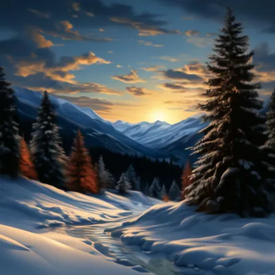Зима четкая прорисовка, высокое …» — создано в Шедевруме