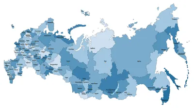 Физическая карта Российской Федерации с административным делением - Россия  - Каталог | Каталог векторных карт