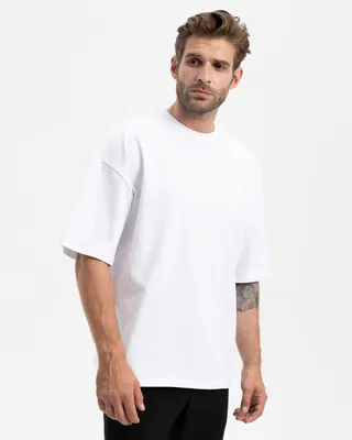 Женская белая хлопковая футболка oversize в магазине «ModerName» на  Ламбада-маркете