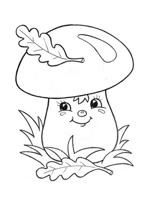 Раскраски гриб, Раскраска белый гриб гриб.