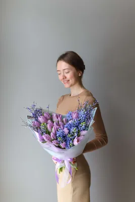 Весенний букет \"Фиолетовый\" - купить в Москве | Flowerna