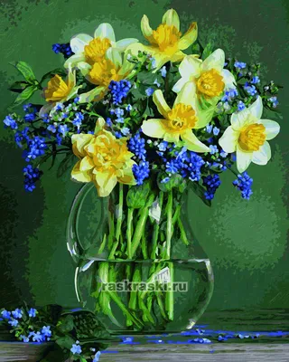 Букет весенних цветов в вазе» — создано в Шедевруме