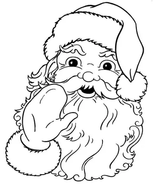 Раскраски лицо Деда Мороза для детей: распечатать бесплатно или скачать