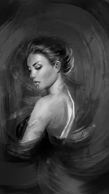 Портрет девушки.Черно-белый авторский рисунок. Stock Illustration | Adobe  Stock