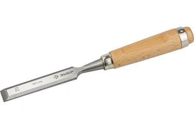 Магазин ХОЗЯИН - Стамеска-долото Зубр Эксперт 18096-20, 20мм,  хромованадиевая, деревянная ручка