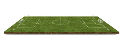 3D модель – Футбольное поле с мячом, воротами и конусами