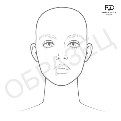 Купить Шаблон головы для рисунка макияжа и причесок - Fvdesign.org