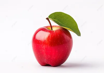 Красное яблоко на чистом белом фоне | Премиум Фото