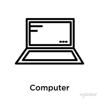 ПК со значком монитора в изоляции на белом фоне Иллюстрация вектора -  иллюстрации насчитывающей конструкция, икона: 208266893