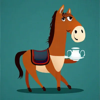 Конь чаю! конь несет чай в стиле…» — создано в Шедевруме