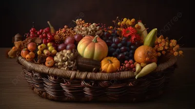Корзина с различными свежими овощами и фруктами на черном деревянном фоне  :: Стоковая фотография :: Pixel-Shot Studio