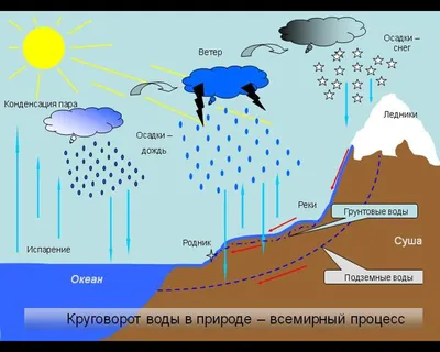 Распечатать шаблон для поделки «Круговорот воды в природе»