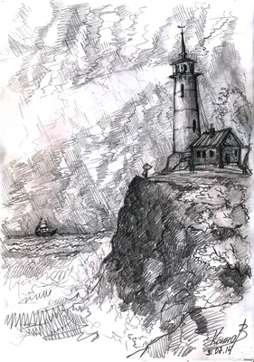 Маяк на небольшом острове в море Иллюстрация вектора - иллюстрации  насчитывающей достопримечательностью, руководство: 156399910
