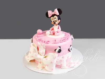 Розовый торт с Минни Маус 0805920 стоимостью 6 650 рублей - торты на заказ  ПРЕМИУМ-класса от КП «Алтуфьево»