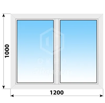 Двухстворчатое пластиковое окно 1200x1000 Г-Г - купить недорого в Москве,  фото, отзывы, цена от 5400 руб.