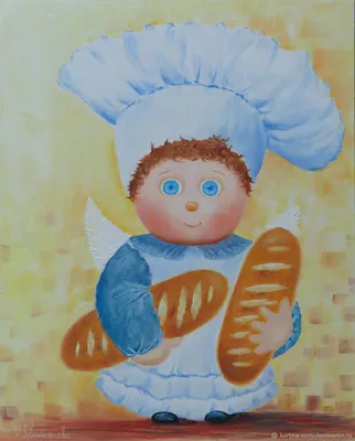 Иллюстрация Малыш- поварёнок в стиле 2d | Illustrators.ru