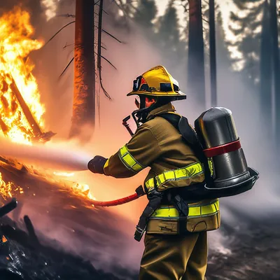 Пожарный тушит огонь стоковое фото. изображение насчитывающей случай -  54635712