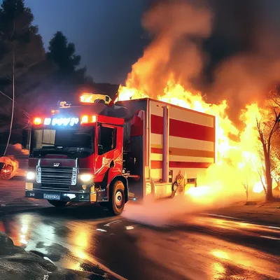 Пожарный тушит пожар, изображающий | Премиум Фото