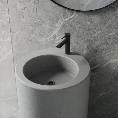 Раковина для ванной накладная из бетона серая 500 мм. мм купить в  интернет-магазине Ярмарка Мастеров по цене 15000 ₽ – R3YF4RU | Мебель для  ванной, Москва - доставка по России