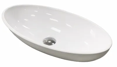 Прямая столешница и овальная раковина для ванной из акрила Hanex N-White  S-008 купить в Москве по цене от 9000 руб./п.м. на заказ у производителя