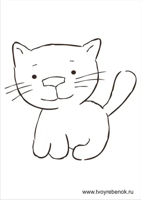 Раскраска Кошка и котёнок распечатать - Flomasters