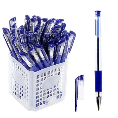 Ручка шариковая синяя \"Альфа\", с белым трехгранным корпусом, 1мм, инд.  маркировка купить с выгодой в Галамарт