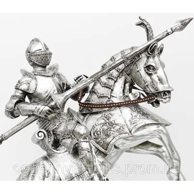 Скульптура «Рыцарь на коне», бронза, камень. Германия, конец XIX – начало  XX века, клеймо мастера, высота 35,5см — Антикварная лавка в Калашном
