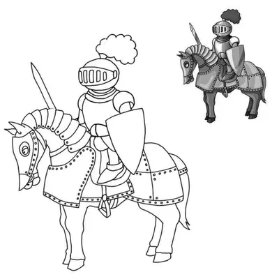 Рыцарь на коне в доспехах,очень …» — создано в Шедевруме