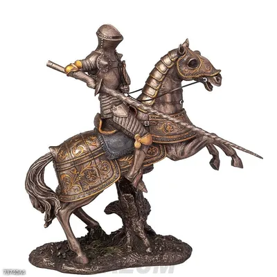 Раскраски коне, Раскраска Смелый рыцарь на коне готов сражаться Рыцарь.