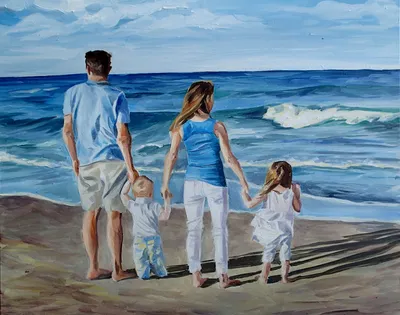 Счастливая семья на море стоковое изображение. изображение насчитывающей  влюбленность - 180694035