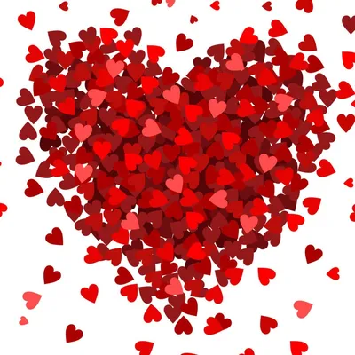 Сердечки образуют большое сердце большое сердце из маленьких сердец  Раскраски цветы онлайн скачать и распечатать