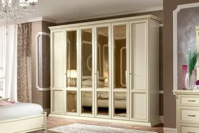 Шкаф в спальню «Форк» классический серый, встроенный в нишу