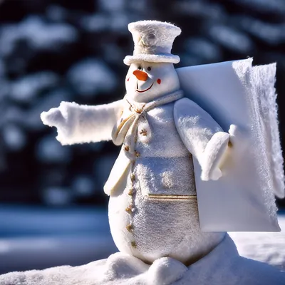 Снеговик-почтовик. с большим …» — создано в Шедевруме