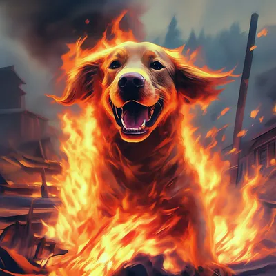 Адская гончая: собака в огне поразила зрителей