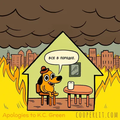 Кто создал мем про собаку в огне, как этот комикс на самом деле выглядит  полностью и какие еще мемы нарисовал тот же автор | Смешные картинки | Дзен
