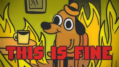 По мему про собаку, сидящую за столом в горящем доме, сделали игру -  Горящая изба