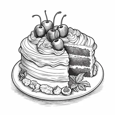 Картофельный торт, рисунок ручкой» — создано в Шедевруме