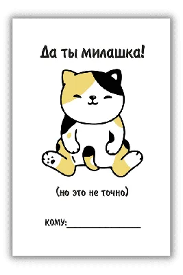Подарочная открытка с котиком «Да ты милашка (но это не точно)» купить в  Минске