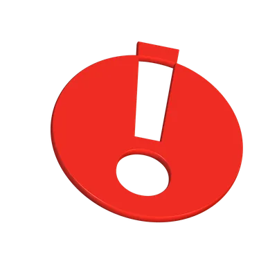 Восклицательный Знак 3d Красный Знак Значок Изолированы — стоковые  фотографии и другие картинки Восклицательный знак - iStock
