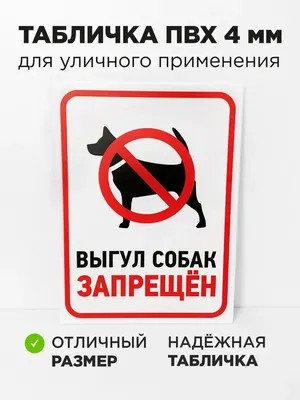 Табличка Внимание. Выгул собак запрещен 20х25 см (код 91201) | Компания  FoxPrint